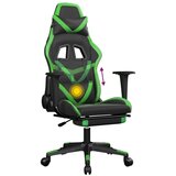  Masažni gaming stol z oporo za noge črno in zeleno umetno usnje, (21152209) | Shoptok.si