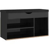 vidaXL klupa za cipele s jastukom sjajna crna 80 x 30 x 47 cm iverica | shoptok.hr