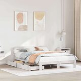 vidaXL Posteljni okvir brez vzmetnice bel 120x200 cm trdna borovina | Shoptok.si