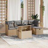 vidaXL 6-dijelni set vrtnih sofa s jastucima bež od poliratana | shoptok.hr
