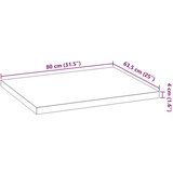 VidaXL Kuhinjska delovna plo&amp;scaron;ča 80x63,5x4 cm trdna hrastovina Slike