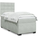 Maison Chic Box spring postelja - Vzmetna postelja z vzmetnico svetlo siv 90x190 cm žamet SL23271, (21891674) | Shoptok.si
