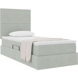  Krevet s madracem i skladištem Svijetlo siva 90 x 190 cm Baršun | shoptok.hr