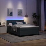  LED Box Spring Krevet Tamno siva i bijela 140 x 200 cm | shoptok.hr