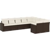  The Living Store Vrtna sedežna garnitura 9-delna z blazinami rjava poli ratan - Vrtna Sedežna Garniture, (21446689) | Shoptok.si