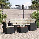 vidaXL 6-dijelni set vrtnih sofa s jastucima crni od poliratana | shoptok.hr