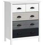  Komoda 5 ladica lakirana površina MDF i borovina 70 x 38 x 85 cm bijela Cijene