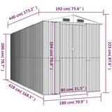  Vrtno spremište antracit 192 x 440 x 223 cm pocinčani čelik | shoptok.hr