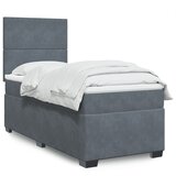Box spring krevet s madracem tamnosivi 90x190 cm baršunasti | shoptok.hr