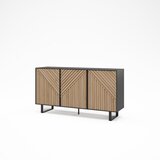 Marckeric Crna/u prirodnoj boji komoda u dekoru hrasta 151x80x40 cm Alana – | shoptok.hr
