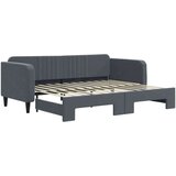 vidaXL Izvlečna dnevna postelja temno siva 90x200 cm žamet | Shoptok.si