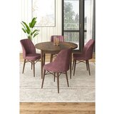 Hanah home rox - baroque, dusty rose baroquedusty rose dining table & chairs set (5 pieces) | ePonuda.com