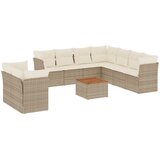  10-dijelni set vrtnih sofa s jastucima bež od poliratana | shoptok.hr