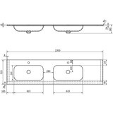 Sapho Bijeli dupli umivaonik od umjetnog kamena 220x51,5 cm Aruba – | shoptok.hr