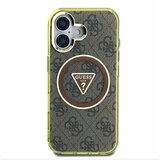Guess IML 4G Glitter and Triangle Logo MagSafe Zadní Kryt pro iPhone 16 Brown Ovitek za telefon Vijolična | Shoptok.si