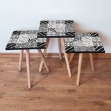 Hanah home 3Shp384 - Black BlackWhiteGold Nesting Table (3 Pieces) | ePonuda.com