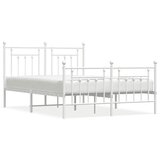 The Living Store Kovinski posteljni okvir z vzglavjem in vznožjem bel 140x190 cm - Posteljni Okvir, (21526525) | Shoptok.si
