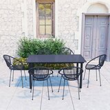 vidaXL 7-dijelni vrtni blagovaonski set od PVC ratana crni Cijene