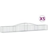  Obokane gabion košare 5 kosa 400x50x40/60 cm pocinkano železo | Shoptok.si