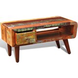  Klubska mizica z zaobljenimi robovi in 1 predalom predelan les, (20712857) | Shoptok.si