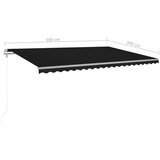 vidaXL Avtomatska tenda LED + senzor 500x300 cm antracitna | Shoptok.si