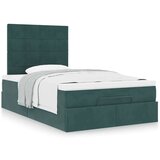 vidaXL Otomanski posteljni okvir z vzmetnicami zelen 120x200cm žamet, (21670770) | Shoptok.si