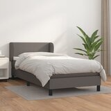 vidaXL Box spring postelja z vzmetnico siv 100x200 cm umetno usnje Cene