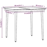  5-dijelni vrtni blagovaonski set s jastucima smeđe-crni Smeđa Dužina stola 80 cm | shoptok.hr