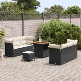  Sjedeća garnitura za vrt 9 kom. Crna poliratan 80 x 80 x 71 cm | shoptok.hr