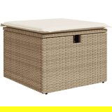  Vrtni tabure s jastukom bež 55 x 55 x 37 cm od poliratana | shoptok.hr