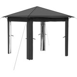 Gazebo bez bočne strane 2,6 x 2,6 m Svjetlosiva i antracit Slike