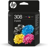HP 308 2-Pack Tri-color/Black Original Ink Cartridge Combo spremnik s tintom 2 kom Standardni prinos Crno, Plavo, Magenta, Žuto | shoptok.hr