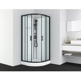 Sanotechnik Quickline Kompletni tuš Dallas (90 x 90 x 210 cm, Bela/Črna, Upognjene oblike) | Shoptok.si