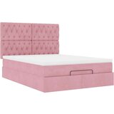  Otomanski krevet s madracima ružičasti 140x190 cm baršunasti | shoptok.hr