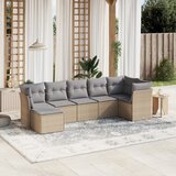 vidaXL 7-dijelni set vrtnih sofa s jastucima bež od poliratana | shoptok.hr