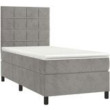 Box spring krevet s madracem svjetlosivi 90x190 cm baršunasti | shoptok.hr