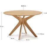 Kave Home Okrugao blagovaonski stol s pločom stola u dekoru hrasta ø 120 cm Naanim – | shoptok.hr