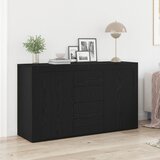 vidaXL stranska omara Črna hrast Inženirski les 120 x 36 x 69 cm | Shoptok.si