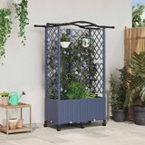  Povišeni krevet s mrežom i krovom Siva 122 x 40 x 144 cm PP | shoptok.hr