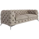 Ropez Sivo-bež žametna sedežna garnitura 225 cm Chelsea – | Shoptok.si