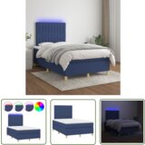 The Living Store Box spring postelja z vzmetnico LED modra 120x200 cm blago - Box Spring Postelja, (21737170) | Shoptok.si