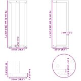  Noge za konzolni stol T-oblika 2 kom Crne 38x25x(72-73) cm Čelik | shoptok.hr