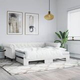  The Living Store Izvlečna dnevna postelja z vzmetnicami bela 90x200 cm um. usnje - Izvlečna Dnevna Postelja, (21508701) | Shoptok.si