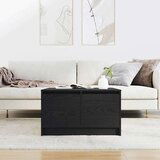 vidaXL Kavna mizica s predali črni hrast 70,5x70x40 cm | Shoptok.si