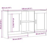  Komoda boja staro drvo 120 x 30 5 x 70 konstruiranog drvo | shoptok.hr