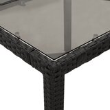 Vrtni stol sa staklenom pločom crni 150x90x75 cm od poliratana | shoptok.hr