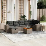  8-dijelni set vrtnih sofa od poliratana s jastucima sivi | shoptok.hr