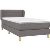  S oprugama i madracem tamnosivi 90 x 190 cm od tkanine | shoptok.hr
