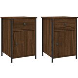 Maison Chic Dvo delni komplet Nočne omarice - Nočne mize rjavi hrast 40x42x60 cm inženirski les, (21689155) Cene