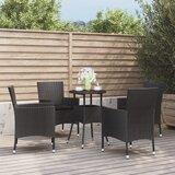 vidaXL 5-dijelni vrtni bistro set od poliratana s jastucima crni Cijene
